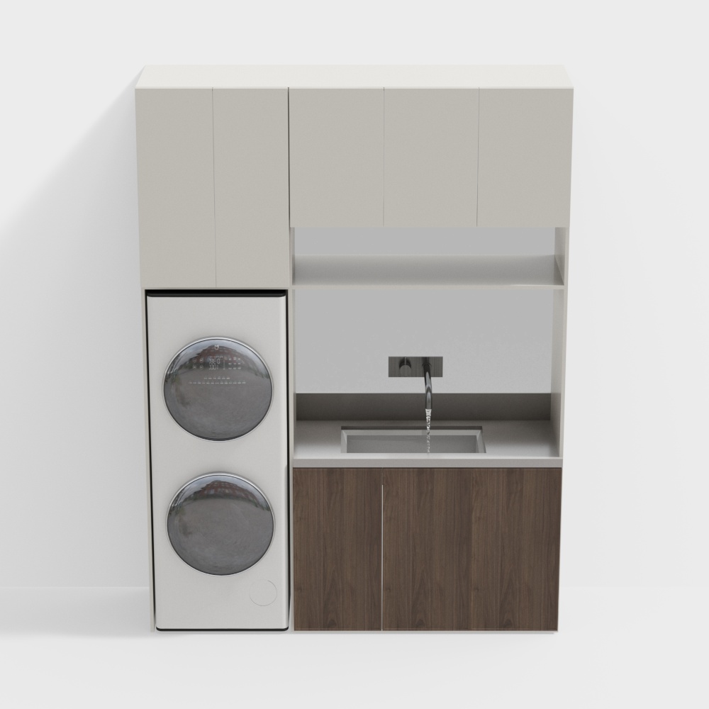 Armario para lavadero de balcón de estilo antiguo