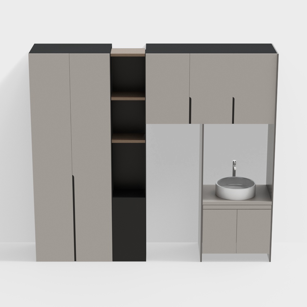 Modern balcony laundry cabinet