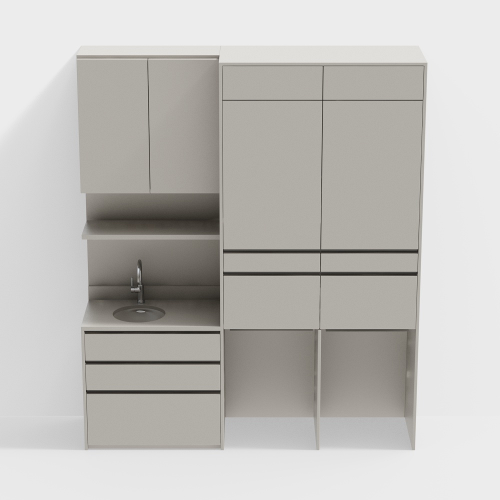 Balcony laundry cabinet