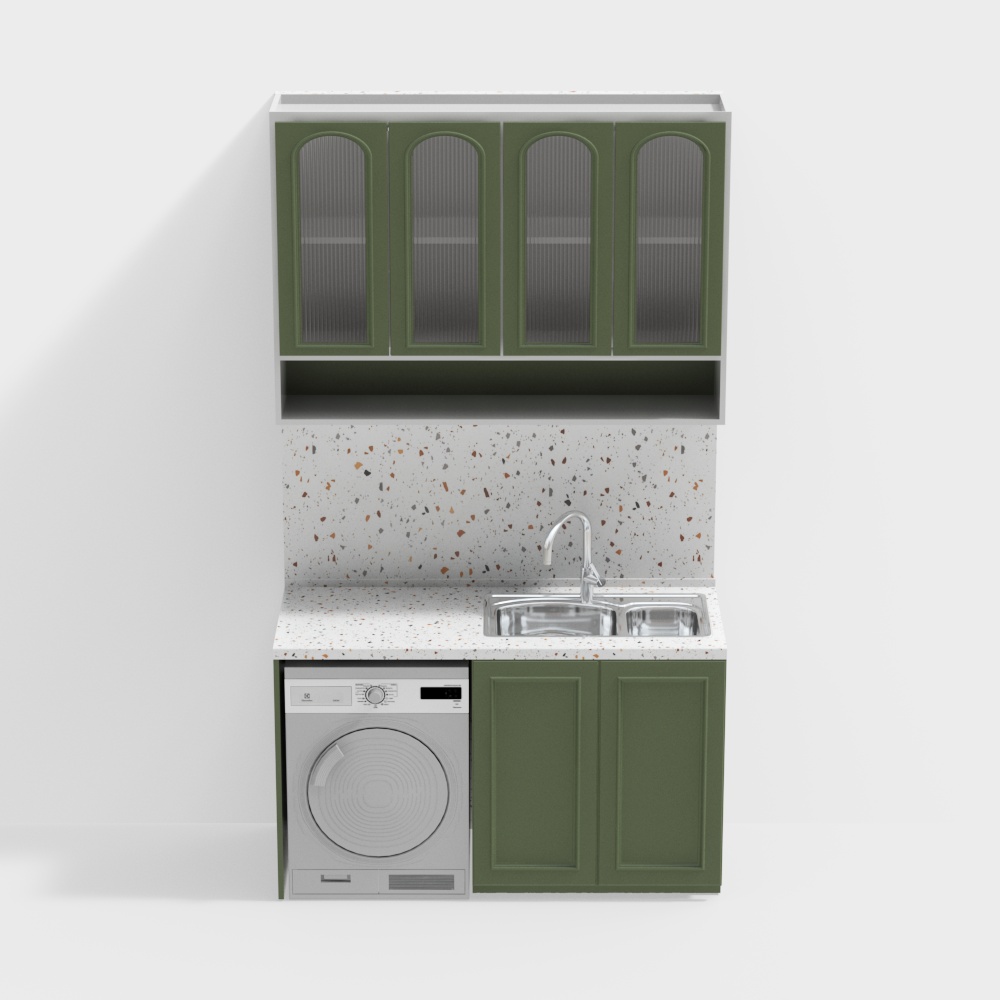 Cream air balcony laundry cabinet