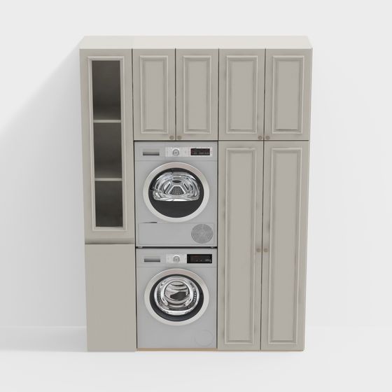 Modern Laundry Cabinet 3D model