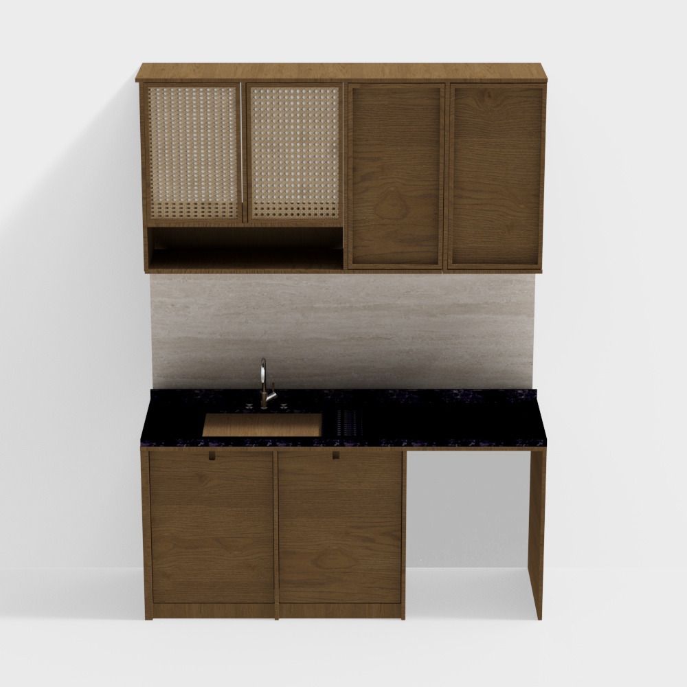 Wabi-sabi balcony laundry cabinet