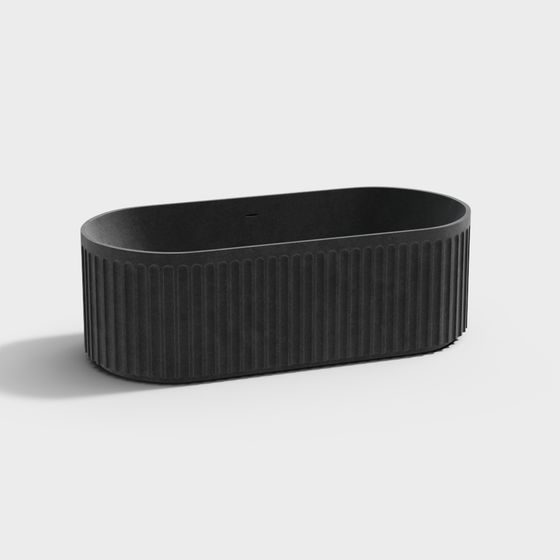 Elegant Oval Planter 3D model for Modern Interiors