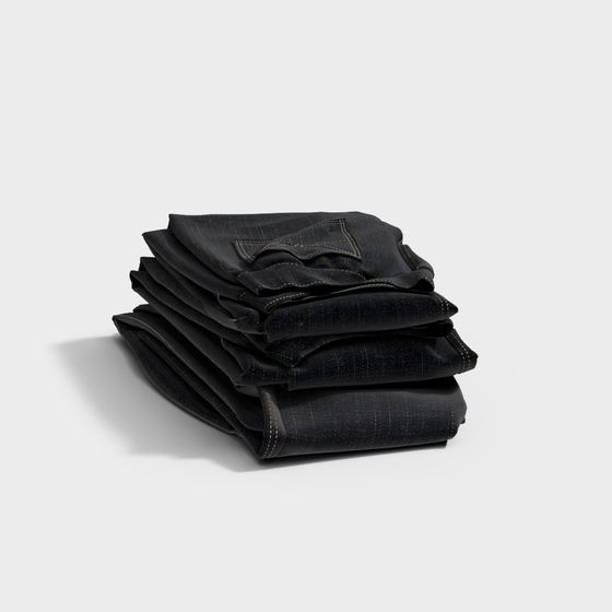 Realistic Black Jeans 3D Model