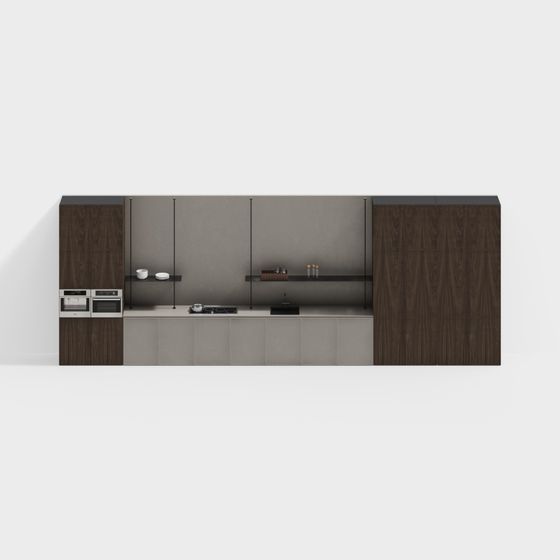 Modern Minimalist Kitchen 3D model Design
