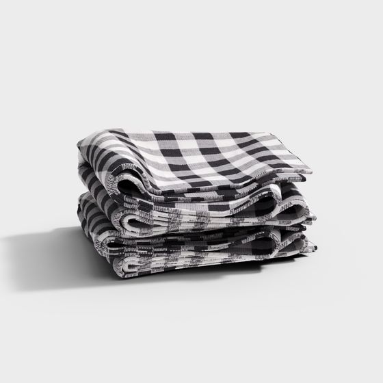 Chic Stacked Blanket 3D Model for Home Décor