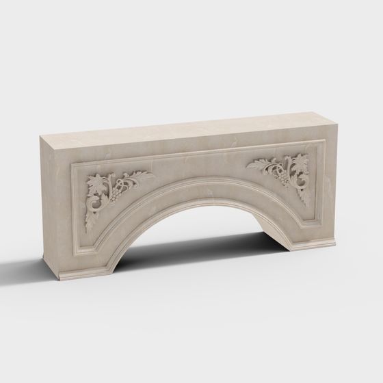 Elegant Arched Wall Decor 3D model for Modern Projects