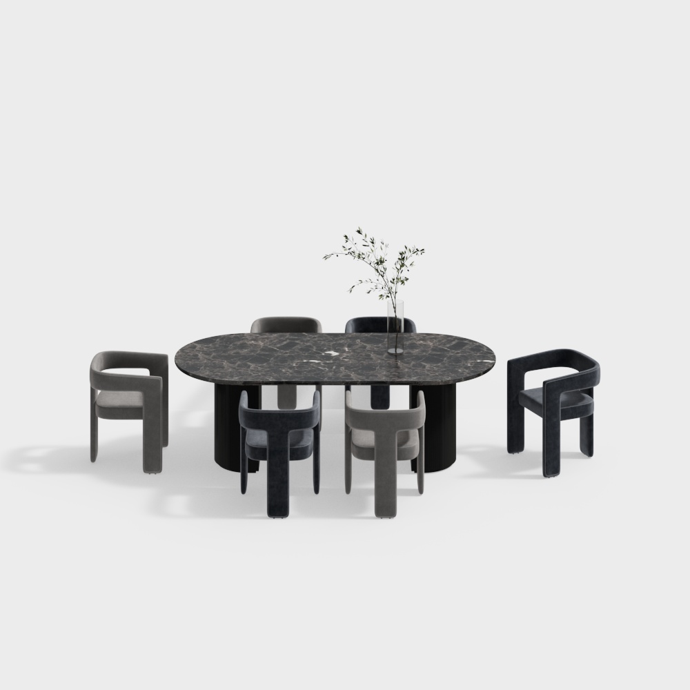 Modern dining room table and chair combination