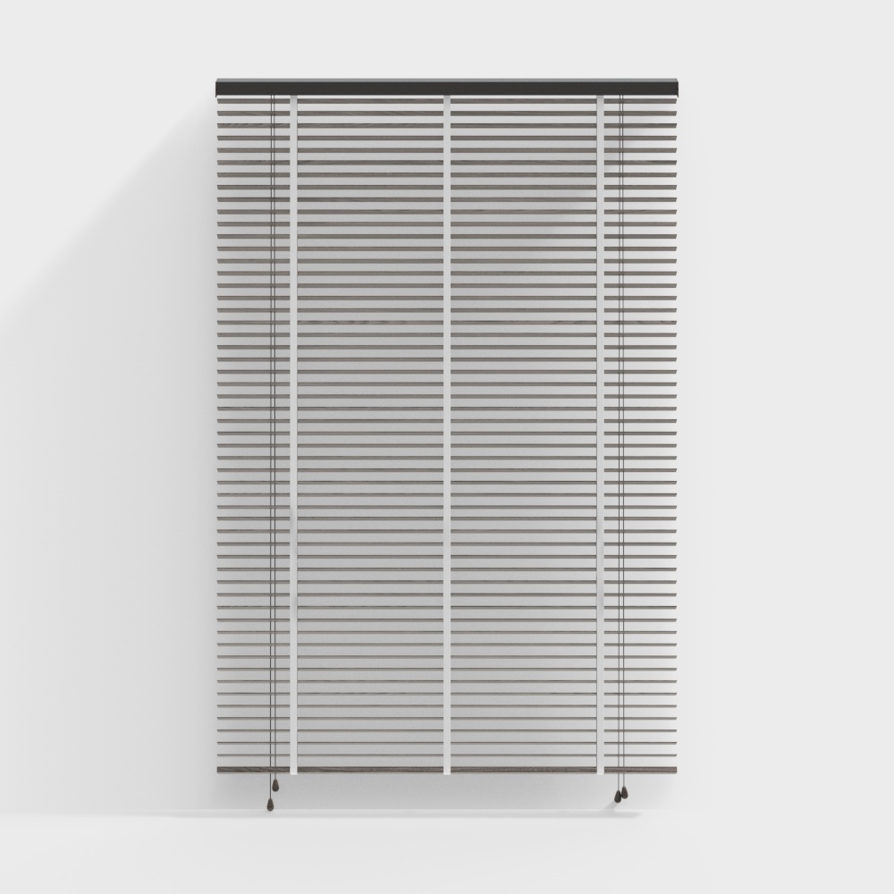 Office blinds rolled up