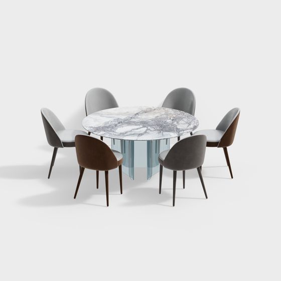 Urban Living Dining Table and Chairs 3D model