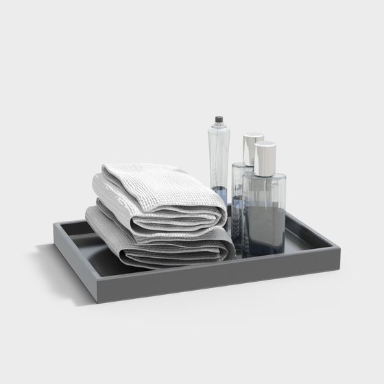 Elegant Bathroom Tray 3D model for Modern Interiors