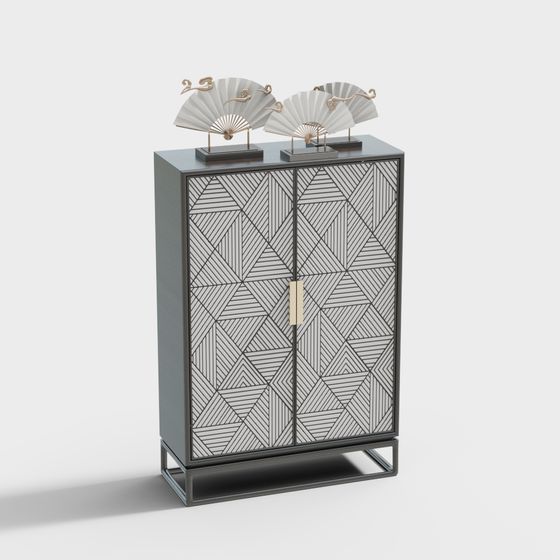 Geometric Charm Storage Cabinet 3D model