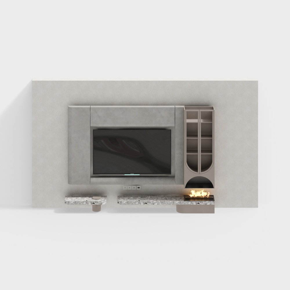 Modern living room TV background wall