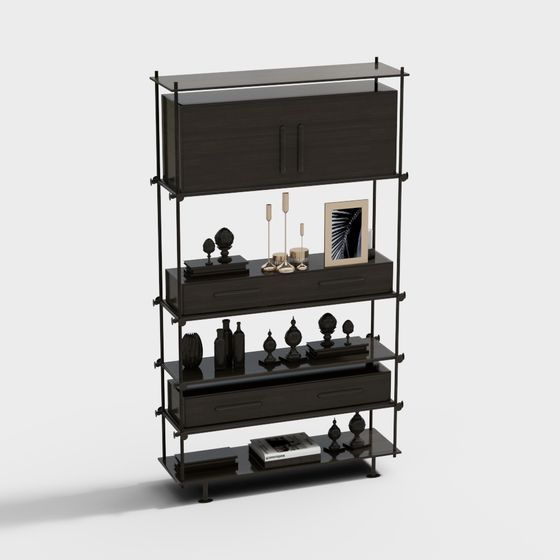 Urban Bookshelf 3D model for Modern Interiors