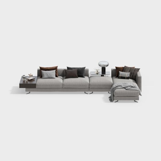 Stylish Minimalist 3D Sofa Model for Modern Interiors