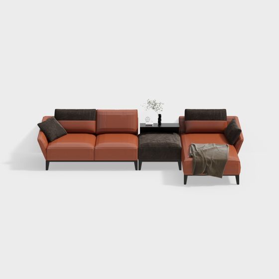 Stylish L-Shaped Sofa 3D model for Modern Interiors