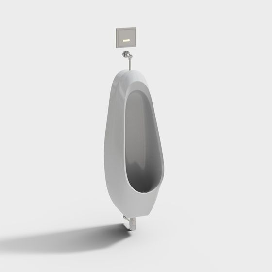 Modern Hotel Toilet Urinals 3D Model in Gray