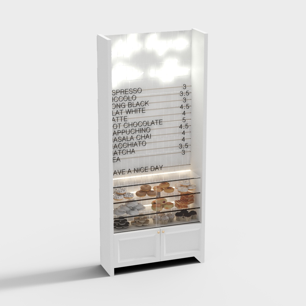 Estante decorativo para cafetería moderna