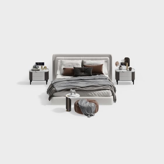 Urban Retreat Bedroom Suite 3D model for Modern Spaces