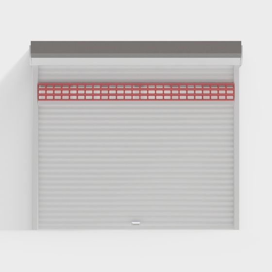 Modern Red Outdoor Rolling Gate 3D Model