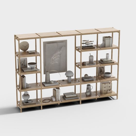 Decoración de estantería de estudio nórdico