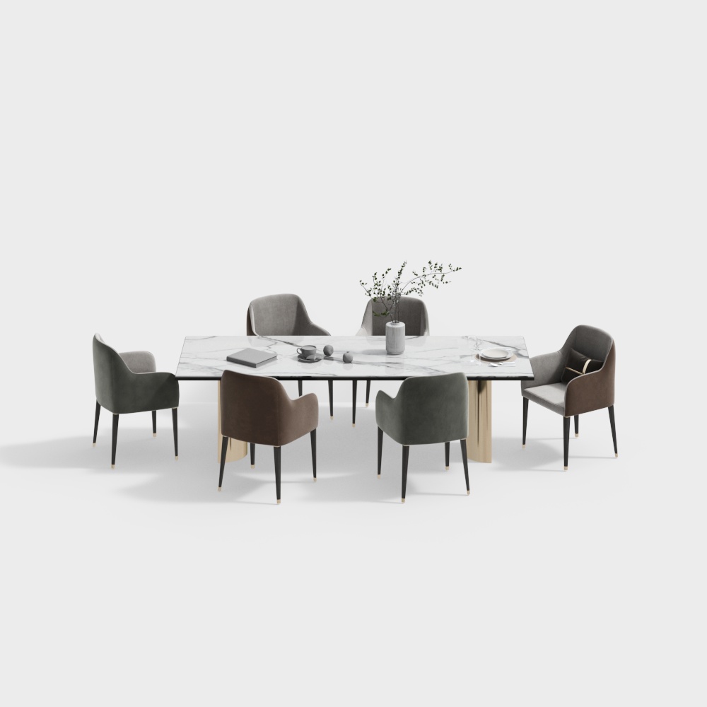 Modern dining room table and chair combination