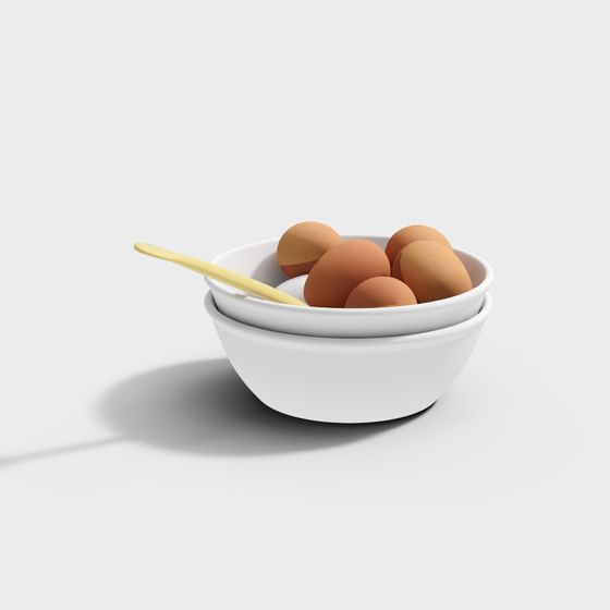Breakfast Bowl and Egg 3D model for Creative Projects