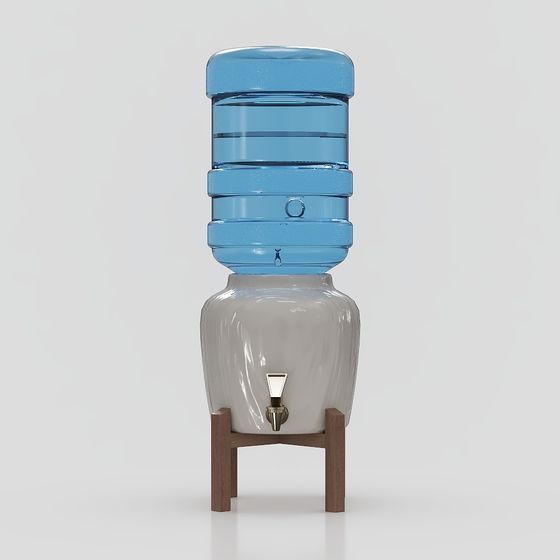 Stylish Low-Poly Blue Bucket 3D model