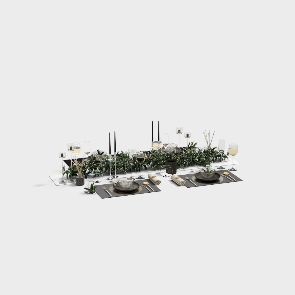 Modern tableware floral setting