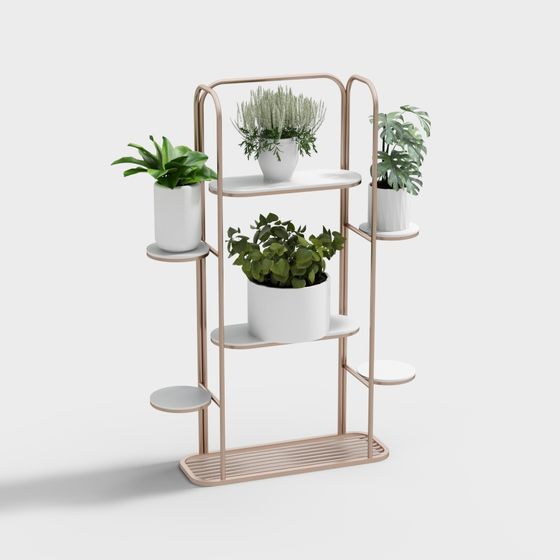 Low-Poly Plant Stand 3D Model Design
