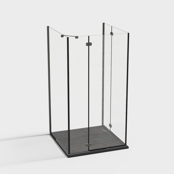 Stylish Glass Shower Cabin 3D model