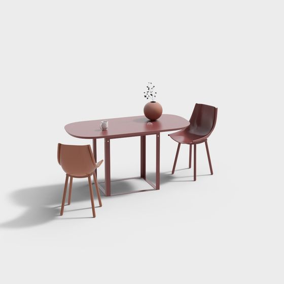 Elegant Dining Table and Chair Set 3D model