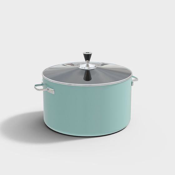 Stylish Green Cookware 3D model for Modern Kitchens