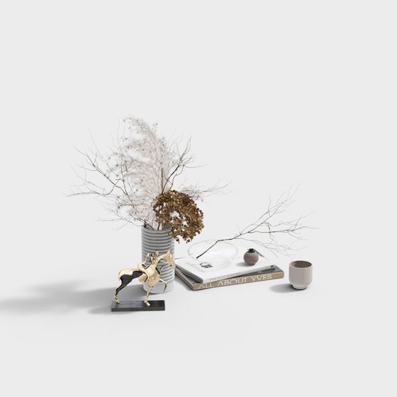 Sophisticated Living Room Decor 3D model