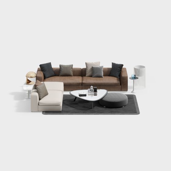 Urban Living Room 3D model for Modern Spaces