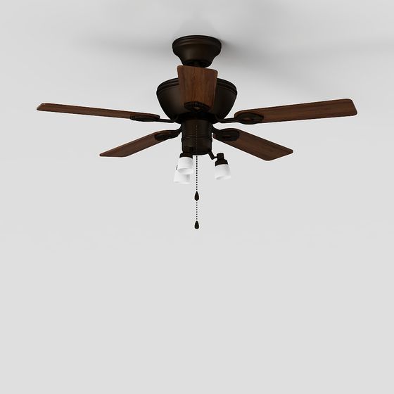 Stylish Low-Poly Hanging Fan 3D model for Modern Interiors