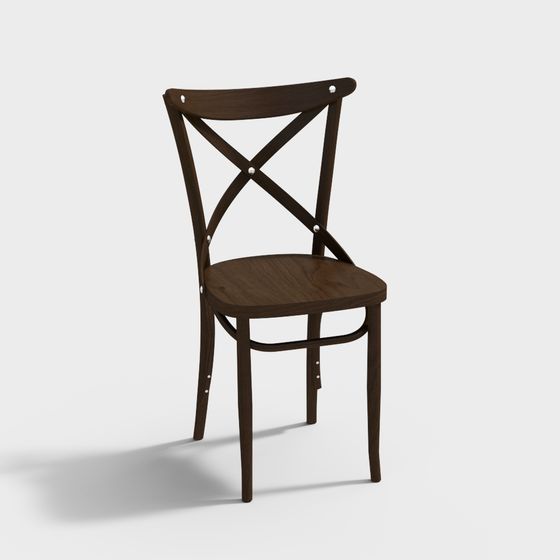 Stylish Vintage Cross Chair 3D model for Retro Interiors