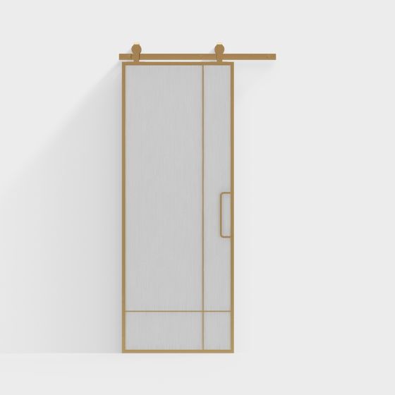 Glass Barn Door 3D model for Modern Interiors