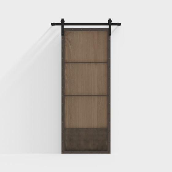 工業風實木穀倉滑門