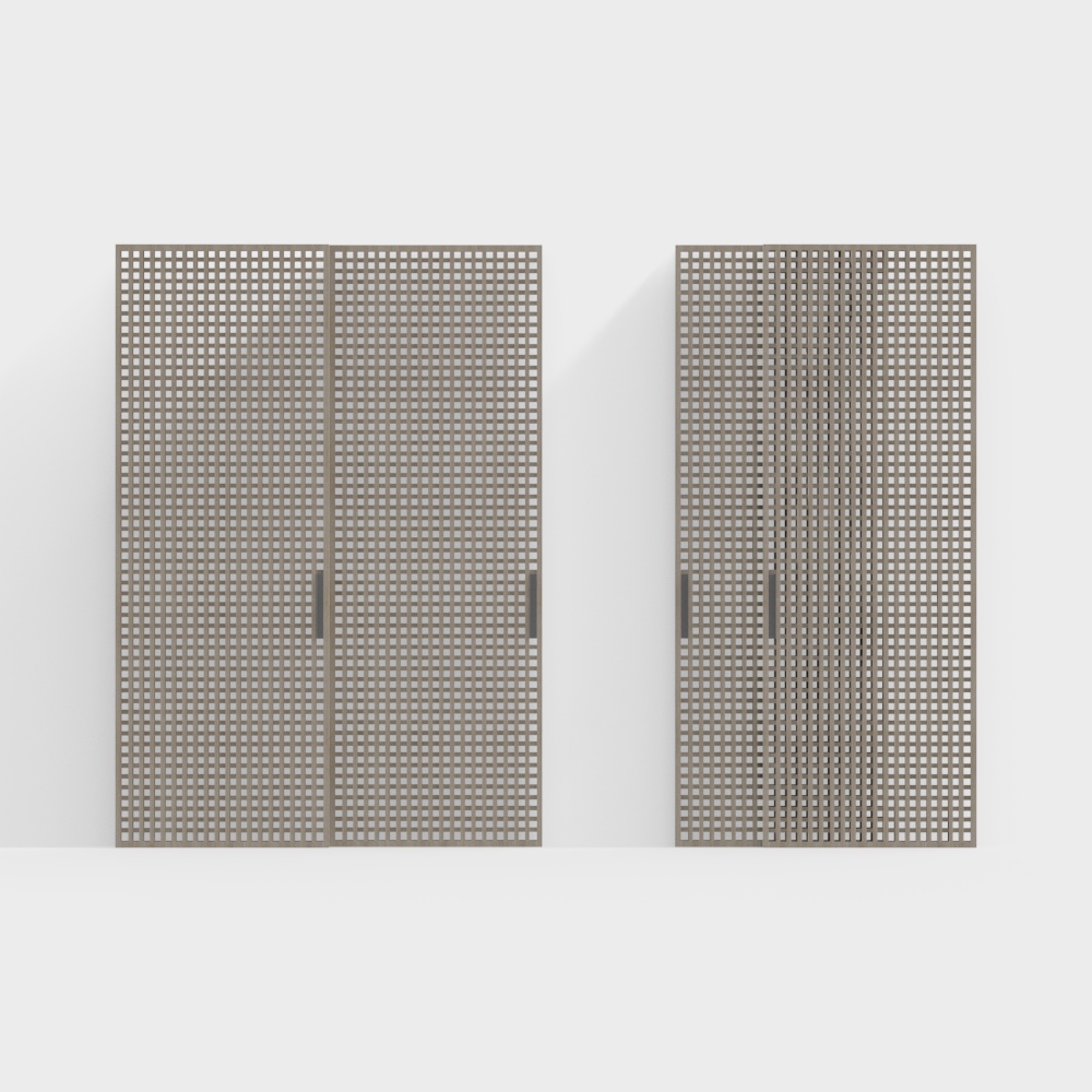 Push and pull the grille to move the door