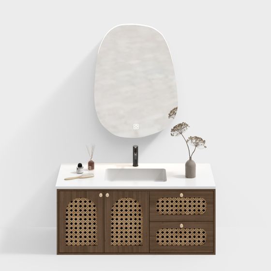 Elegant Bathroom Cabinet 3D model for Creative Spaces