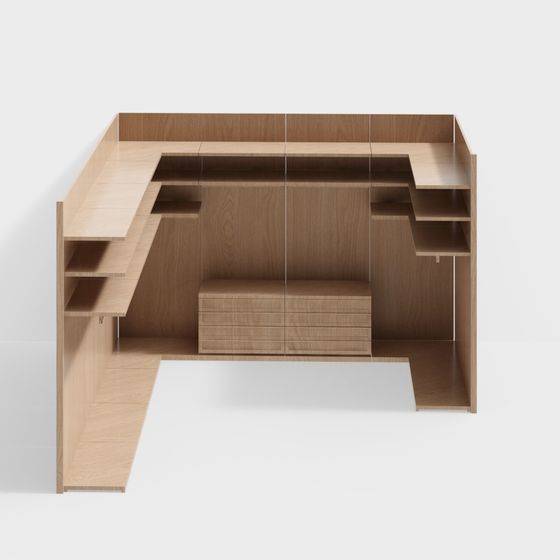 갈색 오픈 캐비닛