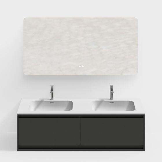 Modern Minimalist Bathroom Cabinet 3D model