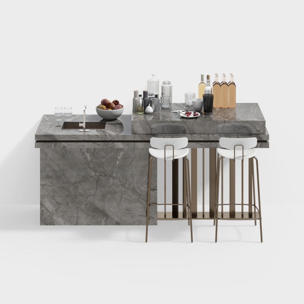 Modern Bar Counter Bar Chair Set