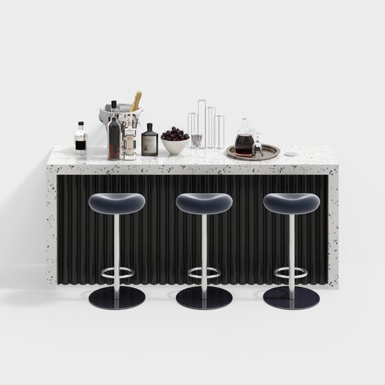 Sleek Modern Bar Counter 3D model