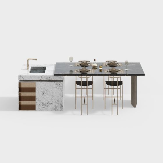 Urban Living Room Dining Table 3D model