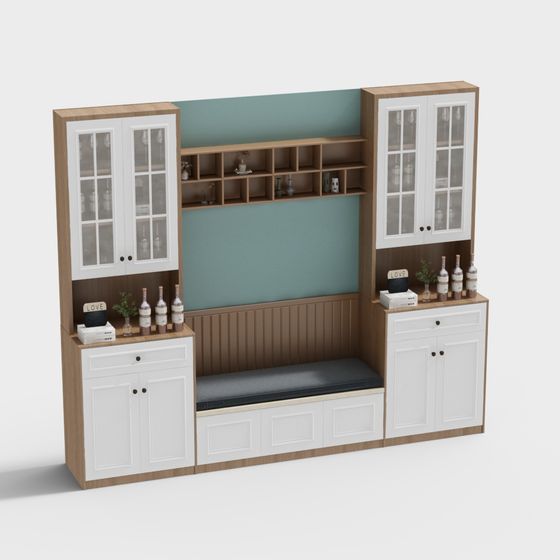 Elegant Minimalist Living Room Cabinet 3D model