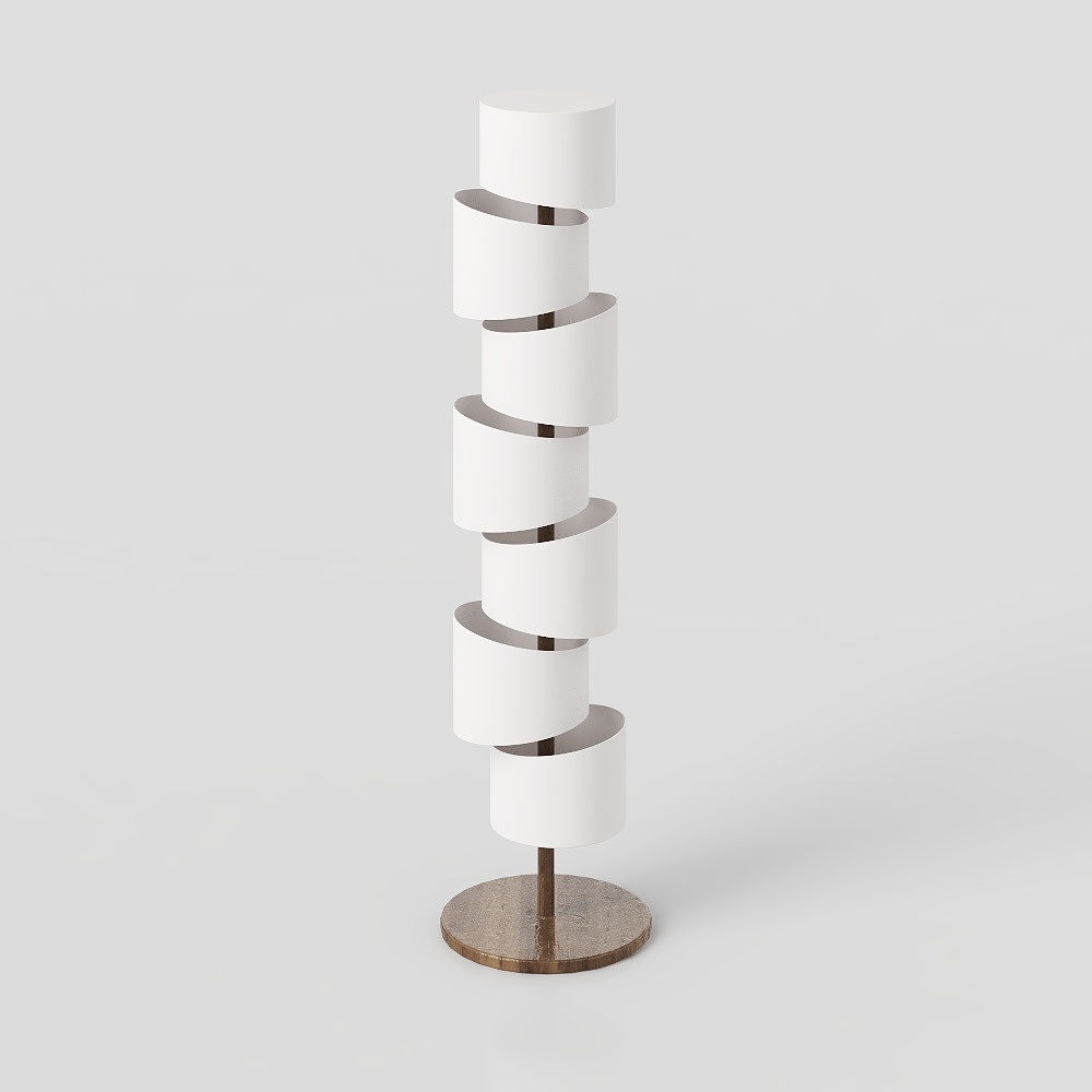 Spiral Light and Shadow Column 3D Model – Minimalist Luxury
