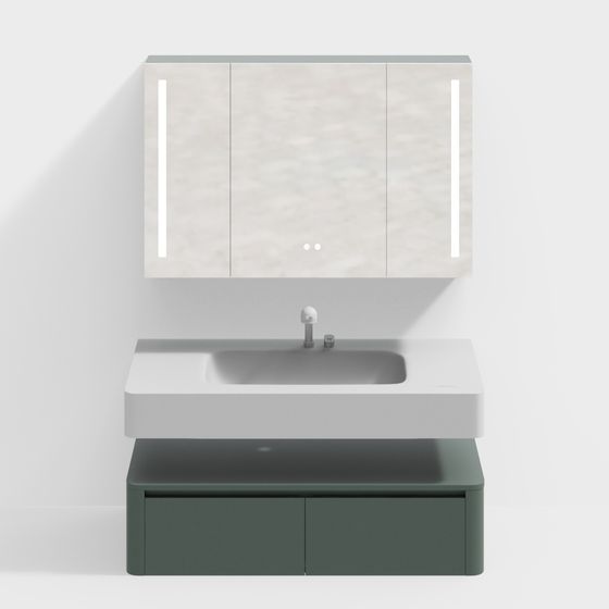 Elegant Modern Minimalistic Bathroom Cabinet 3D model