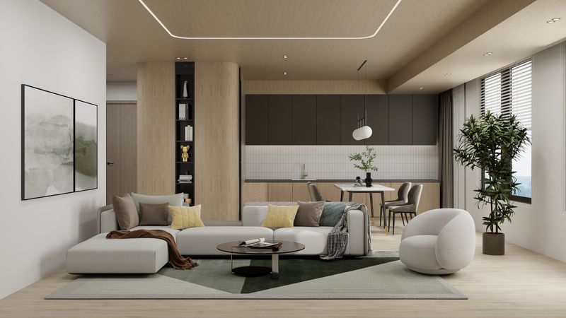 Modern Open-Concept Living and Dining Space